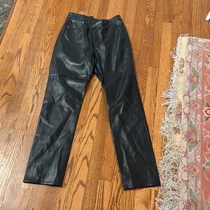 Agolde Black Leather Pants
